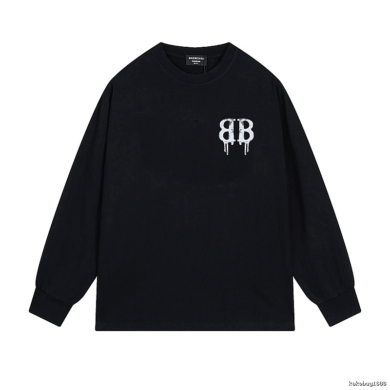 Balenciaga's dark style black long T-shirt