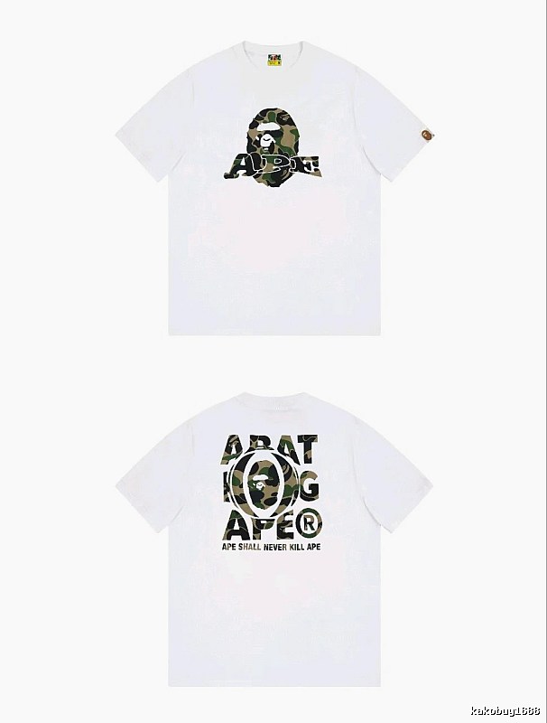 Bape Ape Head Camouflage Style White T-shirt