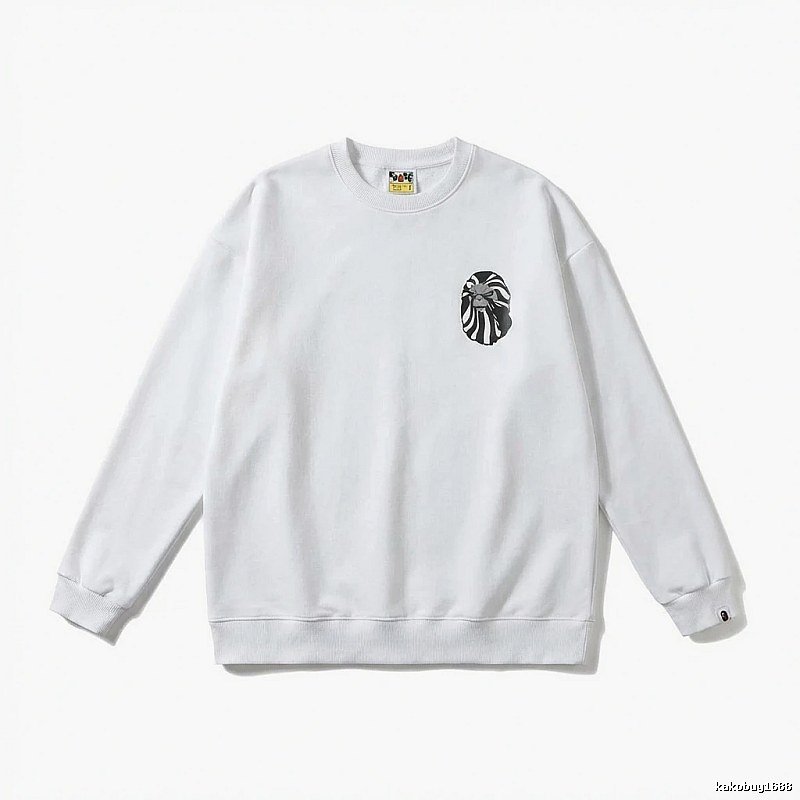 Bape Ape Head Minimalist Style White Sweatshirt