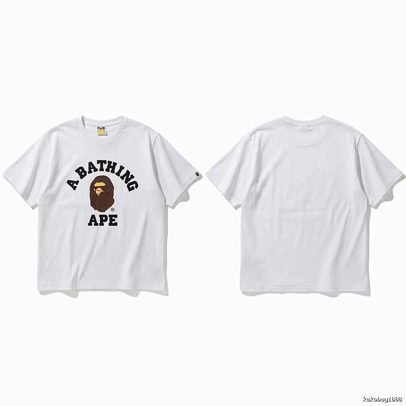 Bape ape head minimalist style white T-shirt