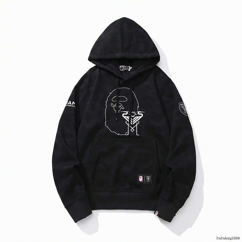 Bape Ape Man series trendy black hoodie