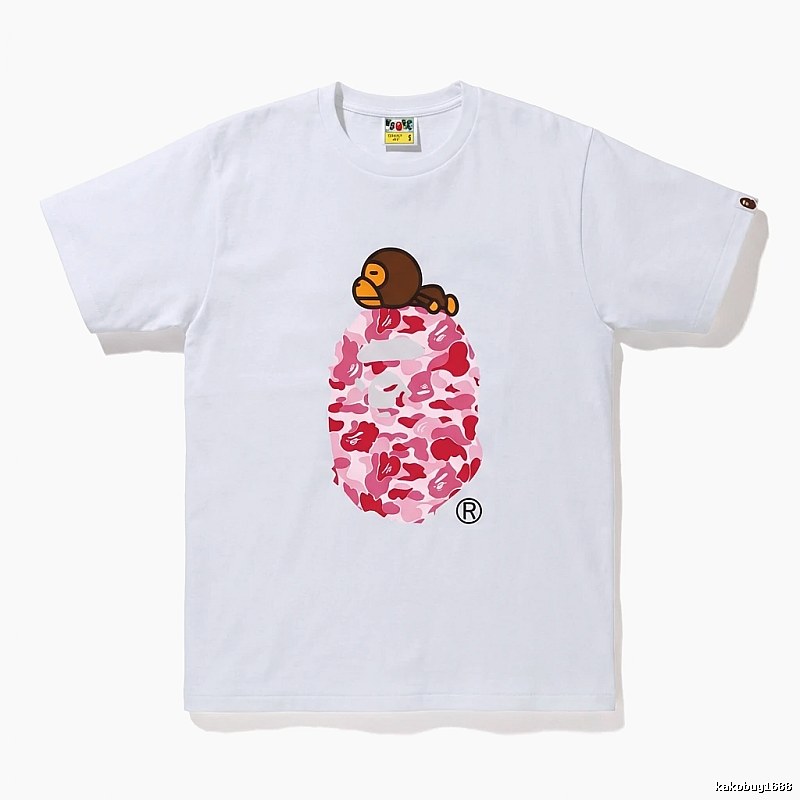 Bape camouflage cartoon-style white T-shirt