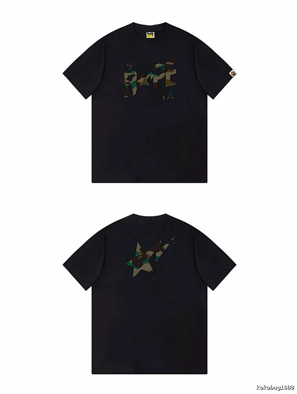 Bape camouflage style black T-shirt