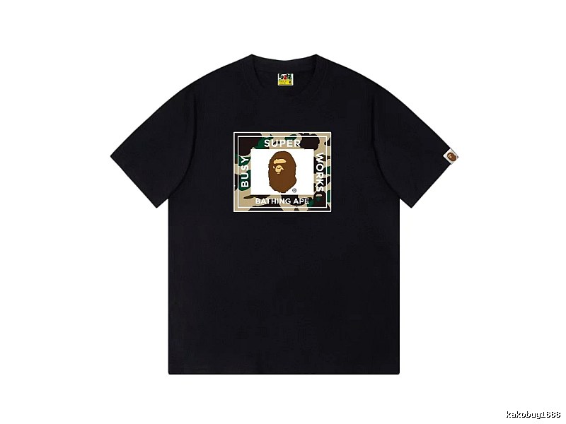 Bape camouflage style black T-shirt