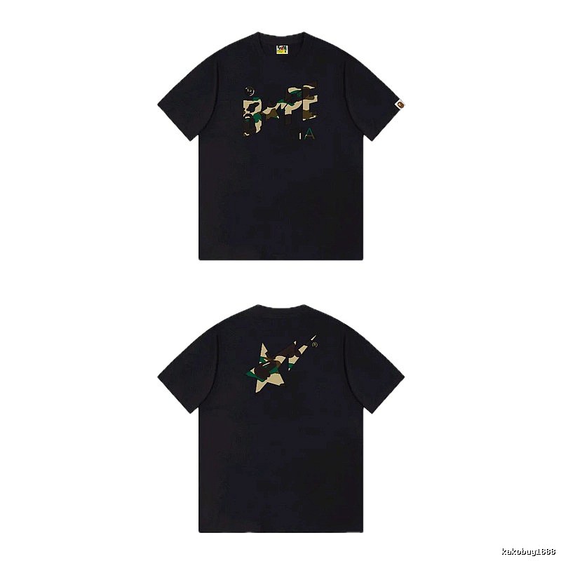 Bape camouflage style black T-shirt