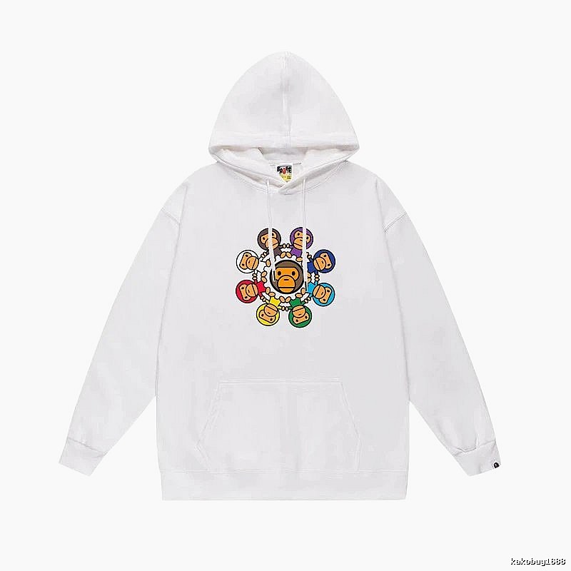 Bape cartoon trendy brand white sweatshirt