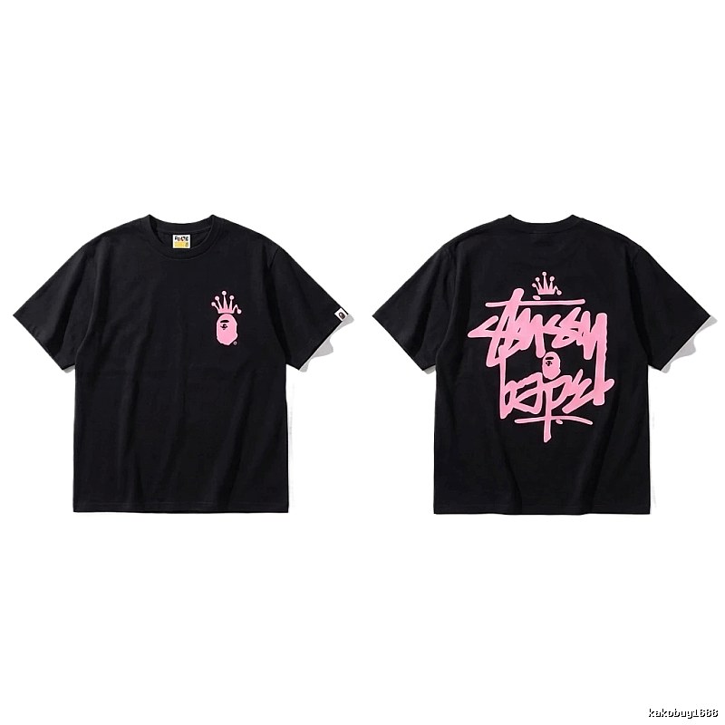 Bape Crown Graffiti Style Black T-shirt