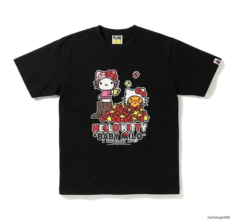 Bape Hello Kitty Co-branded Black T-shirt