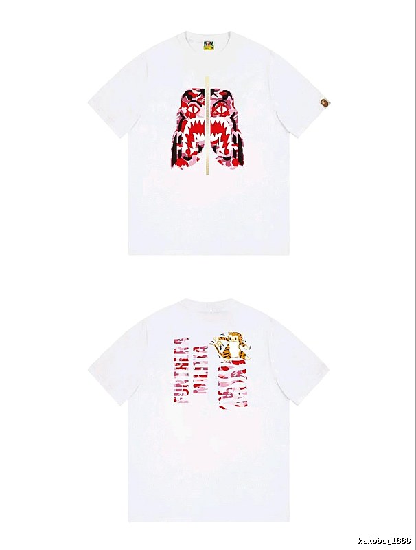 Bape Shark Camouflage Style White T-shirt