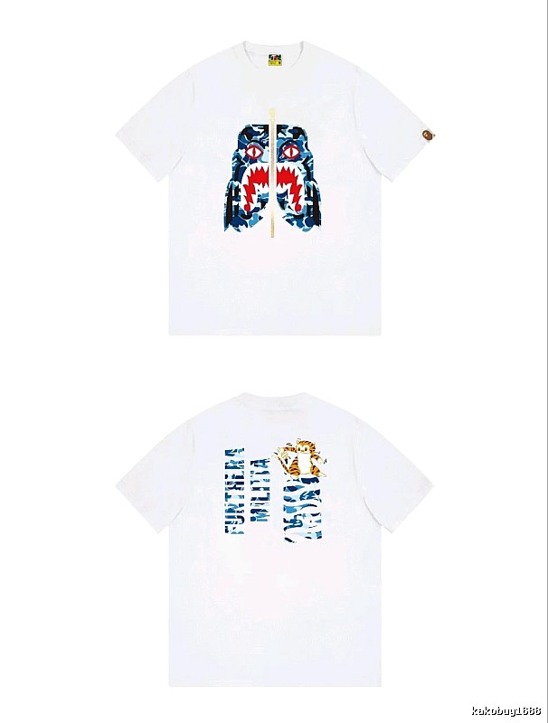 Bape Shark Print White T-shirt