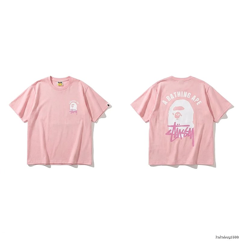 Bape trendy brand pink T-shirt