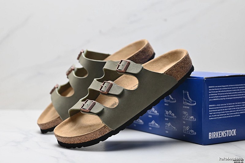 BIRKENSTOCK Casual Retro Army Green Slide Sandals