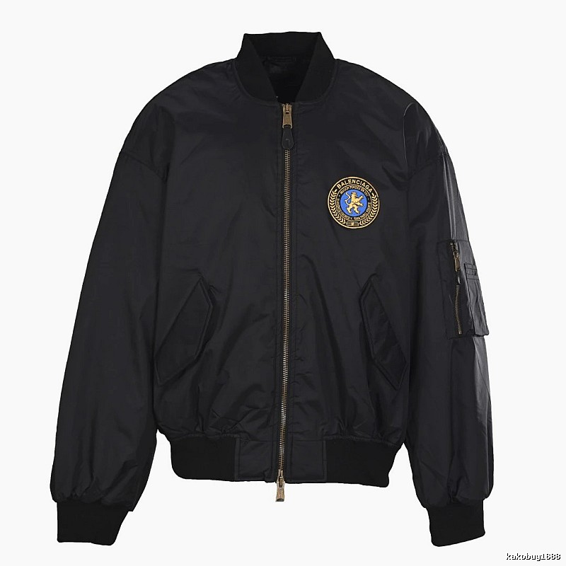Black C.P. Badge Bomber Jacket for travel