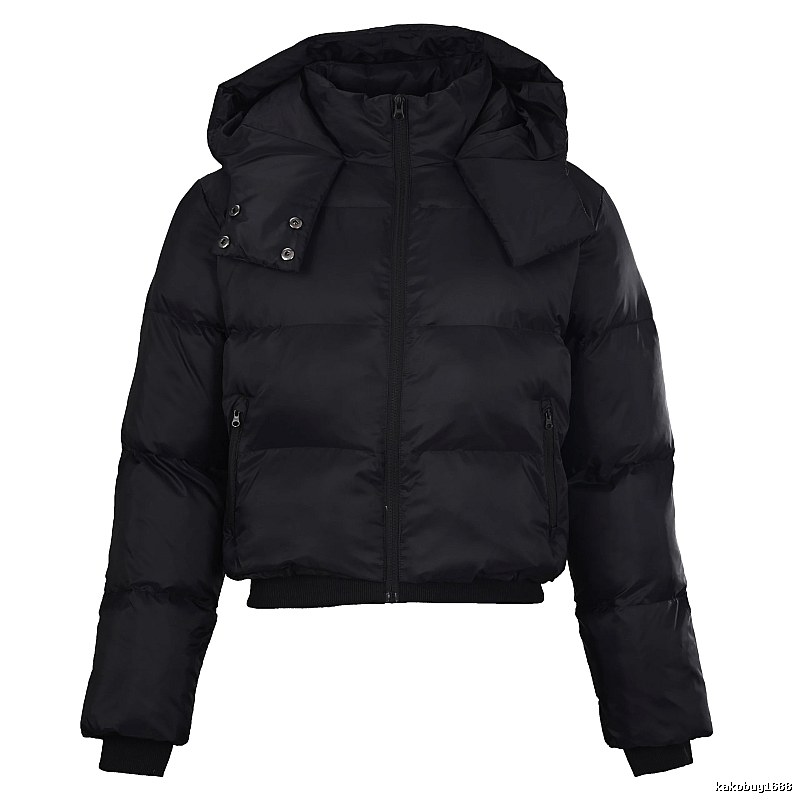Black Cropped Hooded Puffer Lifestyle Edit