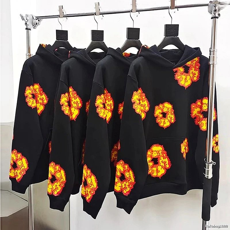 Black Flame Graphic Pullover Hoodie