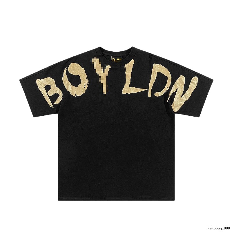 BOY Gold Foil Printed Street Style Black T-Shirt
