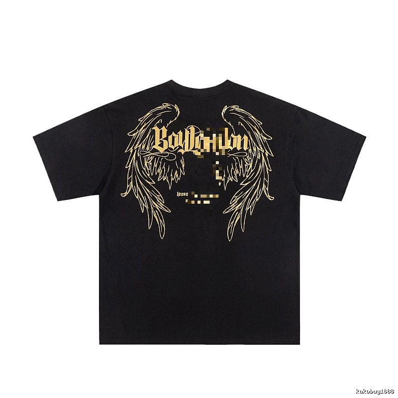 BOY LONDON Gothic Style Black T-shirt with Gold Foil Wings
