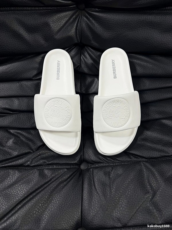 Burberry Embossed Warhorse Minimalist Style White Slides