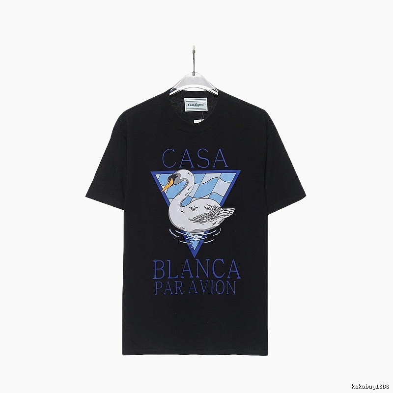 Casablanca black T-shirt with swan print