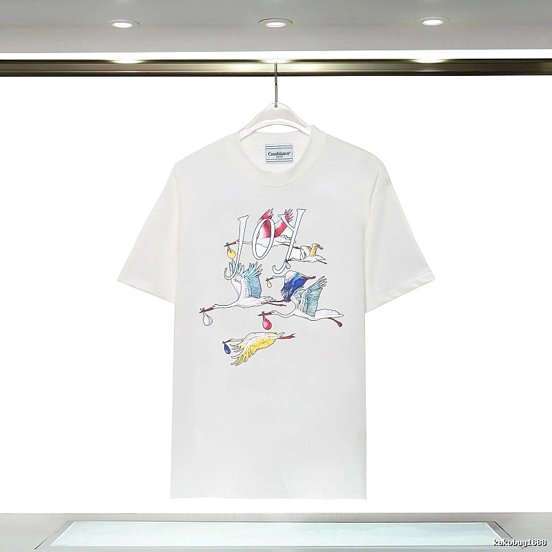 Casablanca Crane Print Wind White T-shirt