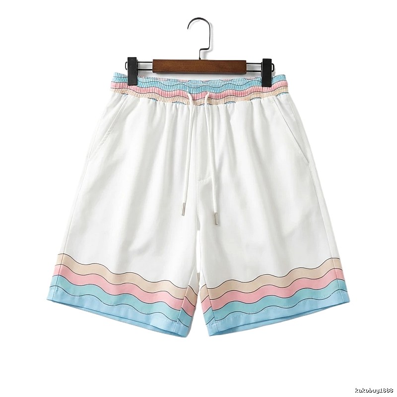 Casablanca Wave Pattern Casual White Shorts