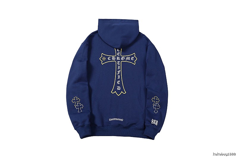 Chrome Hearts 2088-81 Navy Cross Graphic Hoodie Clean Colorway