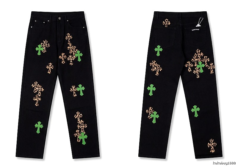 Chrome Hearts black trendy cross jeans