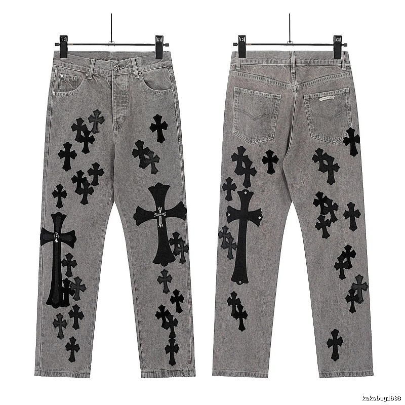 Chrome Hearts Compact Graphic jeans Light Denim Jeans for Smart Casual Looks