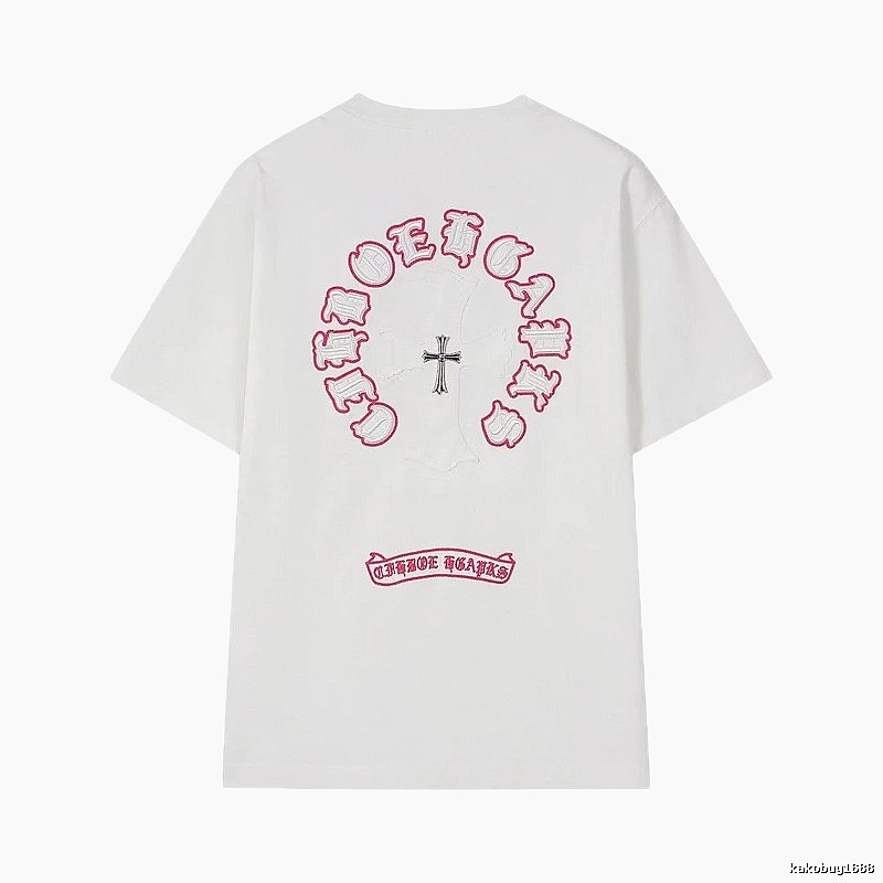 Chrome Hearts Cross Embroidered Street Style White T-Shirt