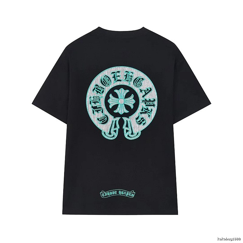 Chrome Hearts Cross Embroidered Vintage Style Black T-Shirt