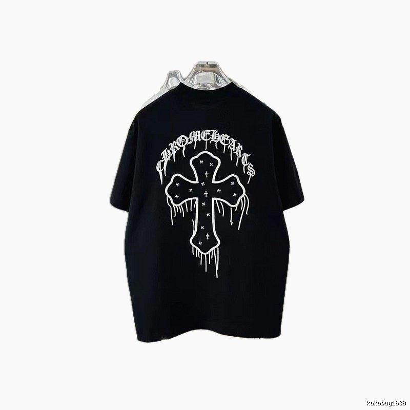 Chrome Hearts Cross Embroidery Street Style Black T-Shirt