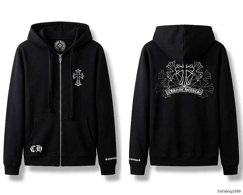 Chrome Hearts Cross Print Style Black Sweatshirt