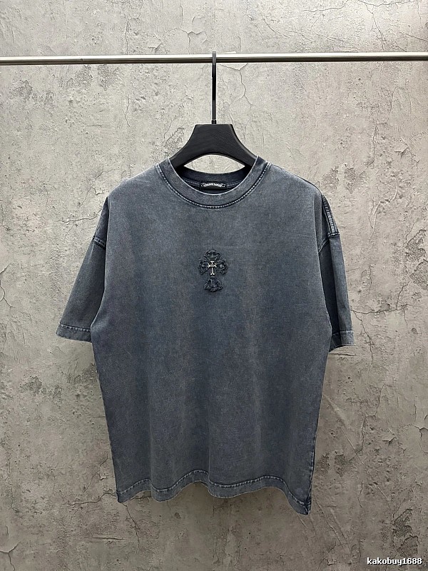 Chrome Hearts Cross Retro Style Gray T-shirt