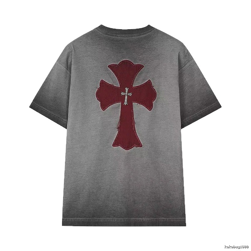 Chrome Hearts Cross Series Vintage Distressed Smoky Gray T-Shirt