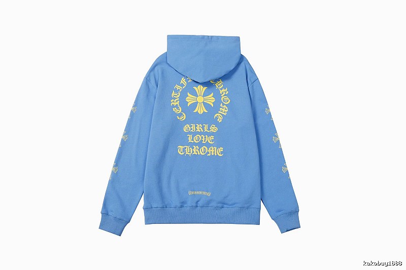 Chrome Hearts Daily Cross graphic hoodie Black Blue Cross with Visual Detail