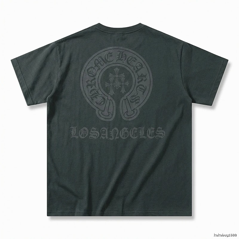 Chrome Hearts Gothic Style Dark Grey T-shirt