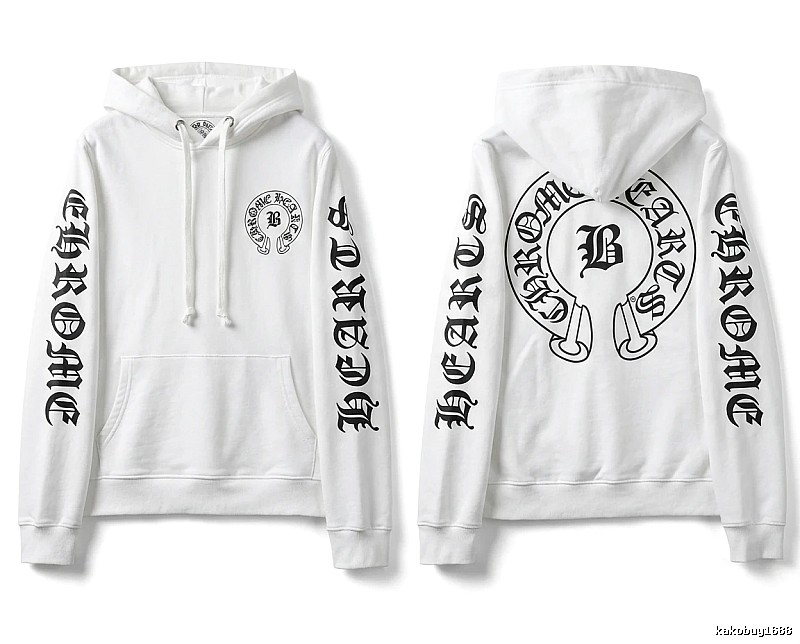 Chrome Hearts Gothic-style white hoodie