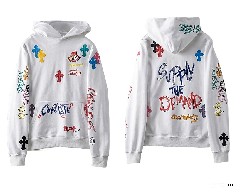 Chrome Hearts Graffiti Style White Hoodie