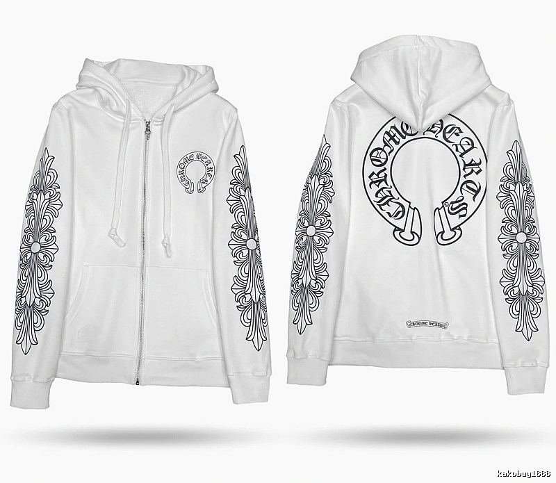 Chrome Hearts Printed Trendy and Cool Style White Hoodie