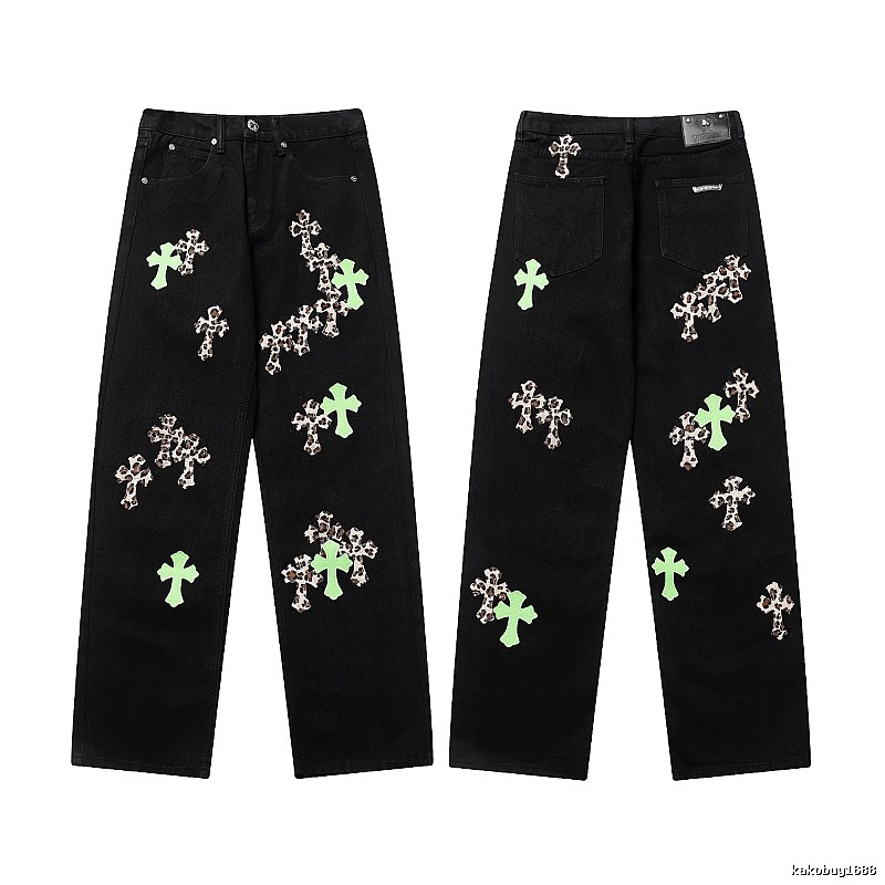 Chrome Hearts Summer Graphic jeans Light Denim Jeans with Bold Graphic