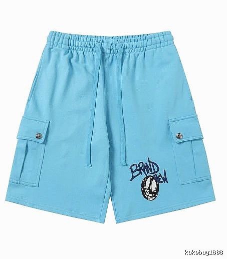 Chrome Hearts Trendy Cool Style Light Blue Shorts