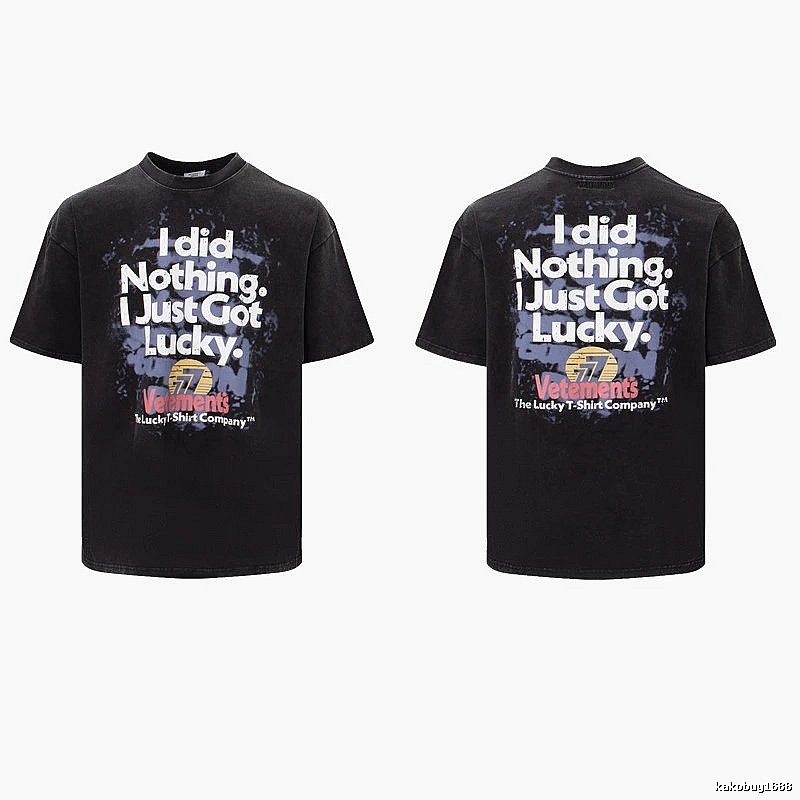 Classic Statement graphic T-shirt Black Colorful Lucky for Daily Styling
