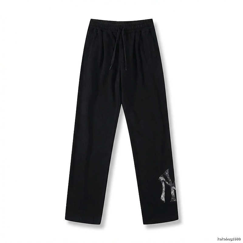 Classic trendy brand black trousers of MLB