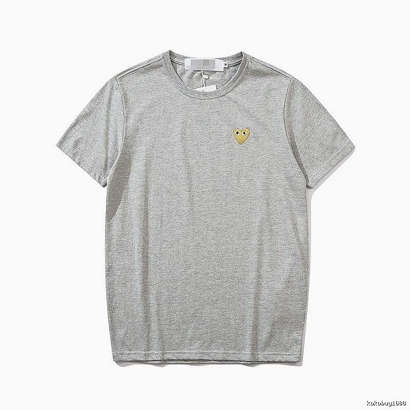 Comme des Garcons PLAY 2021-53 Gray Style 2153 Heart Logo T-Shirt Training Look
