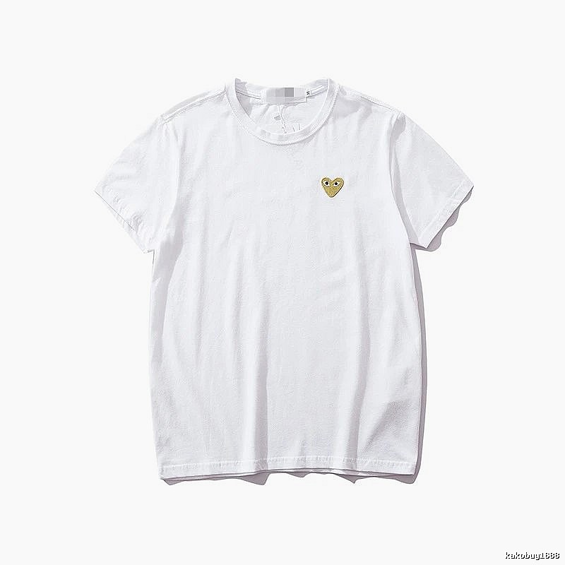 Comme des Garcons PLAY 2021-53 White Style 2153 Heart Logo T-Shirt Commuter Look