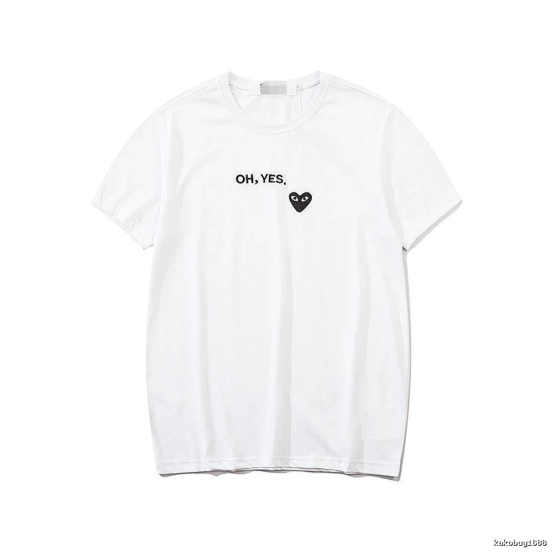 Comme des Garcons PLAY 2021-87 White Style 2187 Heart Logo T-Shirt Statement Graphic