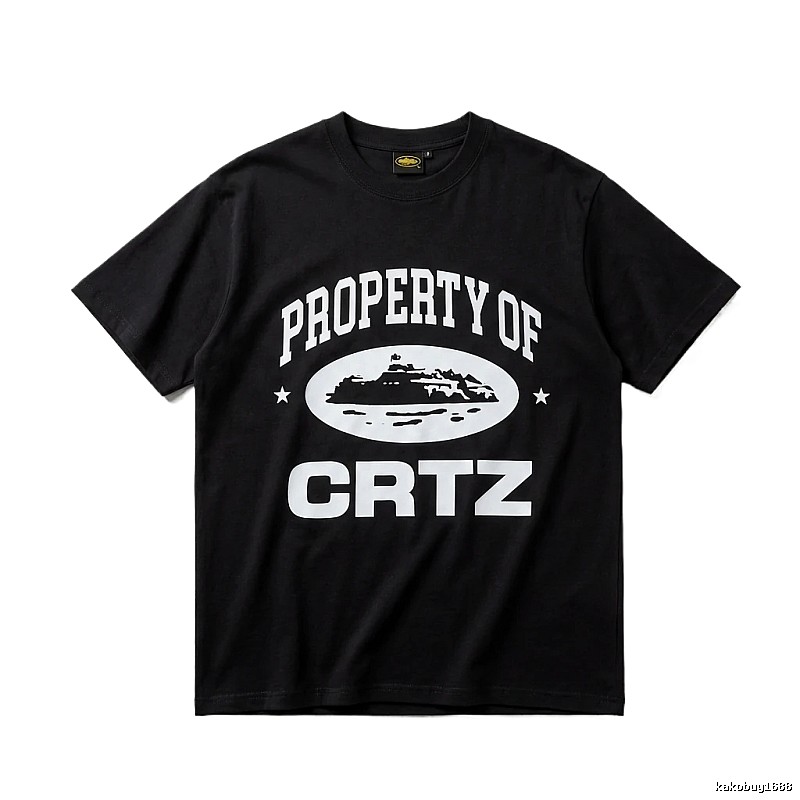 Corteiz black and white minimalist style T-shirt