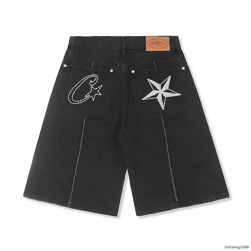 Corteiz Embroidered Trendy Black Shorts