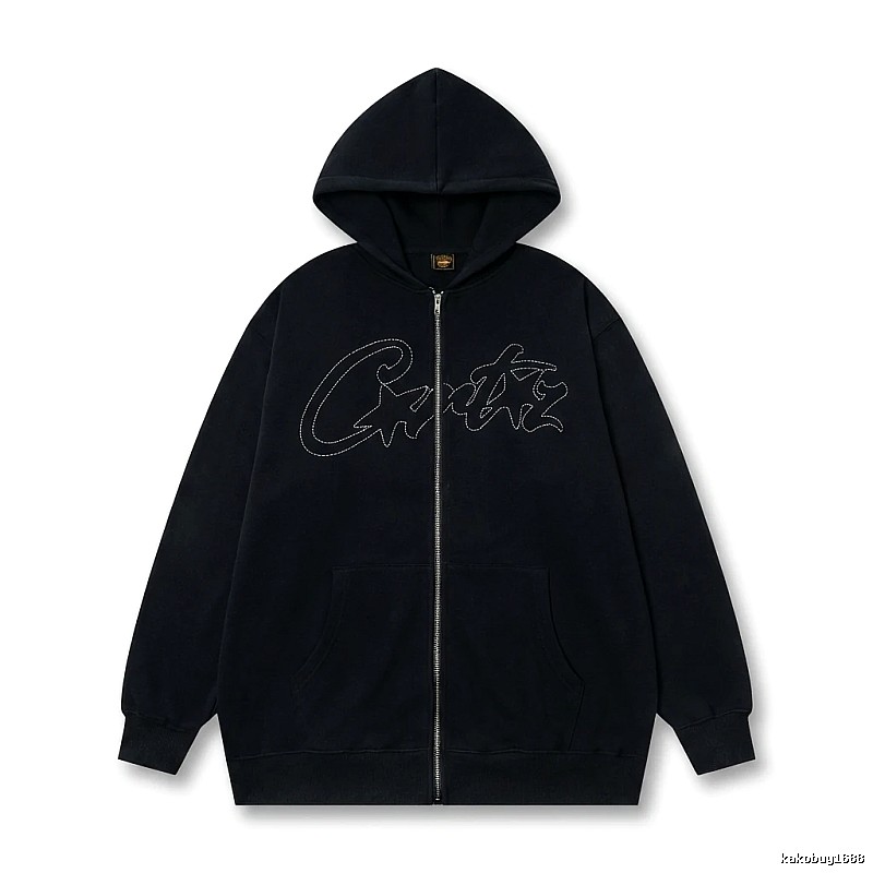 Corteiz minimalist style black hoodie