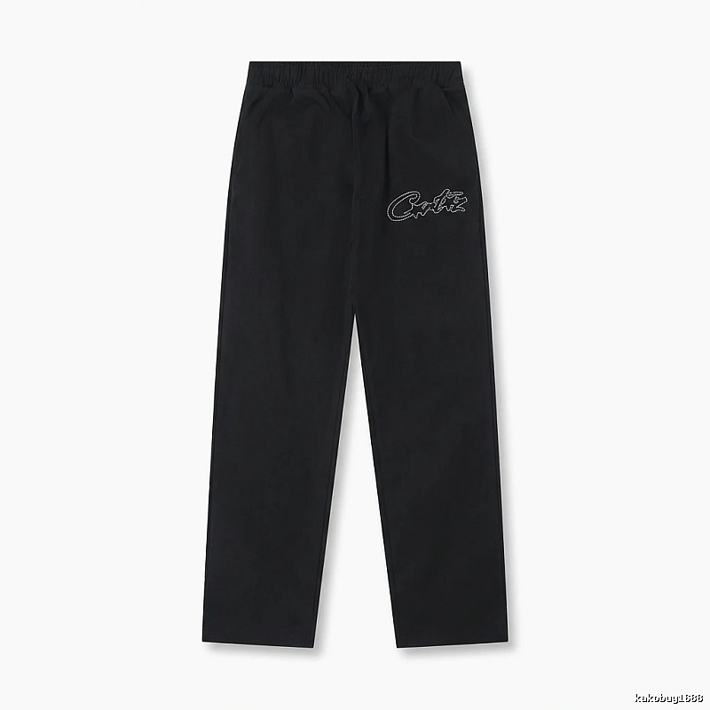 Corteiz minimalist style black long trousers